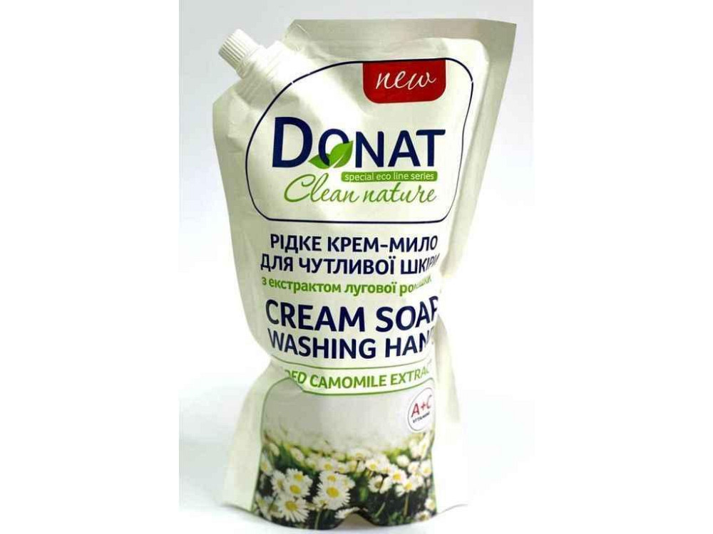 Крем-мило рідке 1л дой-пак Ромашка Clean Nature ТМ DONAT Київ - фото 1