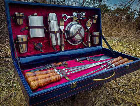 Подарочний набір для шашлика в кожаному кейсі ідеальний подарунок мужу VIP 4 Тернопіль