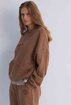 Жіночий прогулянковий костюм-двійка: кофта та штани преміум'якості футер діагональний 100% бавовна Моко, 44 Одеса