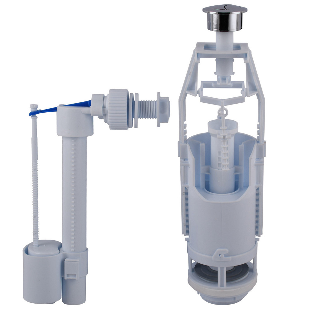 Набір для бачка унітазу OPTIMUM бок підв пласт 1/2″ з подвійним режимом зливу і хром кнопкою OPTI 1110 (000031469) Київ - фото 2