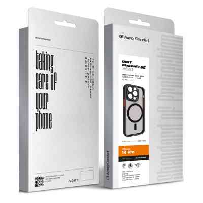Чехол для мобильного телефона Armorstandart Unit MagSafe SE Apple iPhone 14 Pro Black Orange (ARM75366) Винница