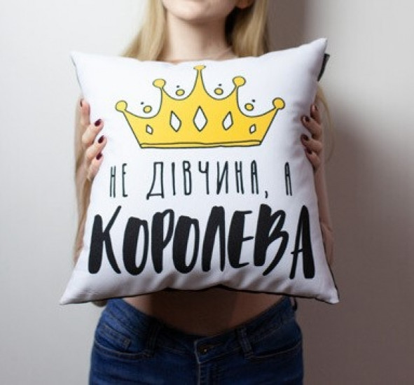 Подушка Не дівчина, а королева 40х40см Винница - изображение 2