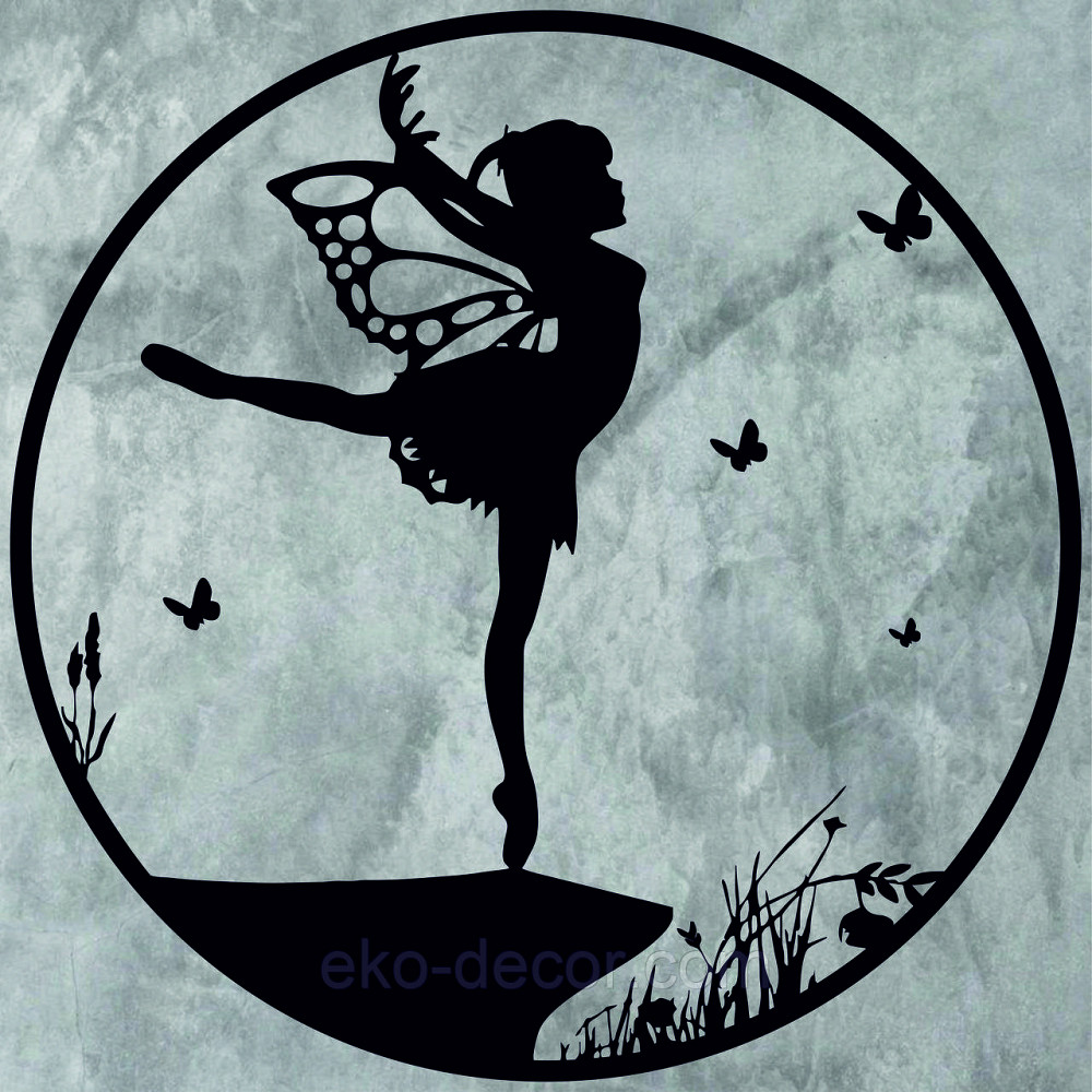 Декоративное настенное Панно «Фея Динь-Динь», Декор на стену 90*90 см, Черный Киев - изображение 3