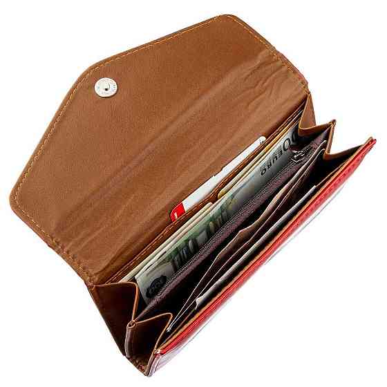 Кошелек женский конверт из гладкой экокожи KIVI 19069 Красный Киев