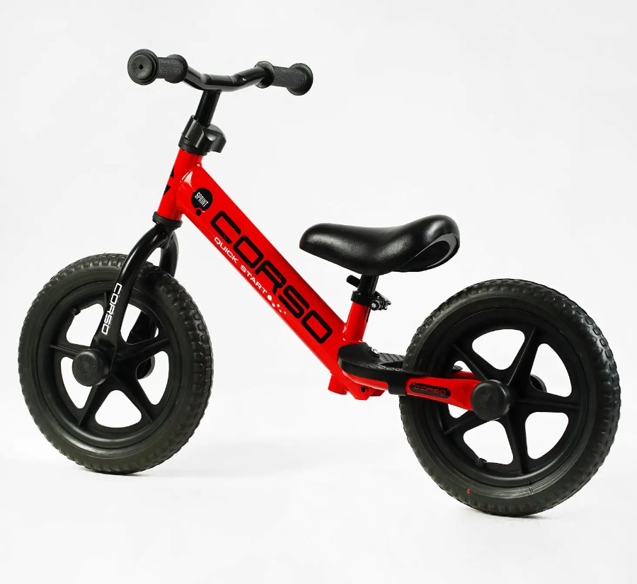 Велобіг CORSO Sprint сталева рама колеса 12 EVA та підставка для ніг Червоний (JR-74115) Чернігів - фото 3