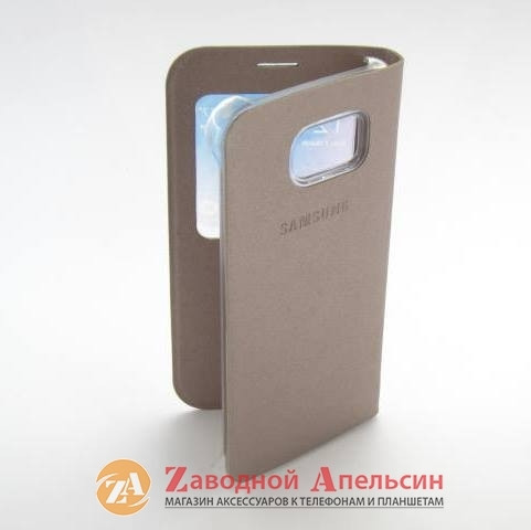 Чохол книжка Samsung G920 S6 Flip Wallet gold Одесса - изображение 5