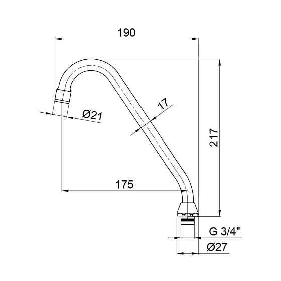 Вилив для змішувача Lidz Niagara 271 17 см LDNIA271CRM25832 Chrome Київ