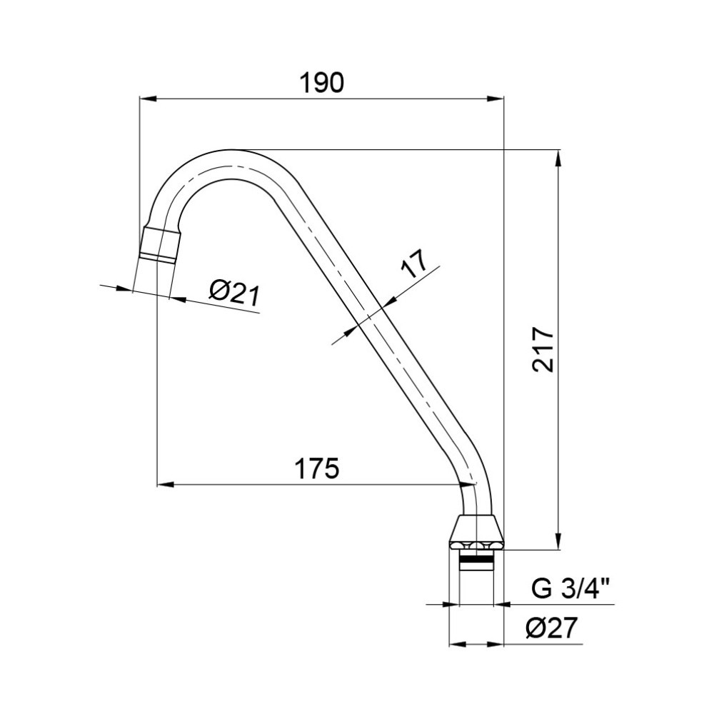 Вилив для змішувача Lidz Niagara 271 17 см LDNIA271CRM25832 Chrome Київ - фото 4