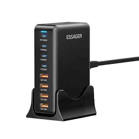 Мережевий зарядний пристрій Essager Engine 320 W 4xUSB-C+4xUSB-A Black (EZC320W-QJB0G-Z) ( 17393 ) Харьков