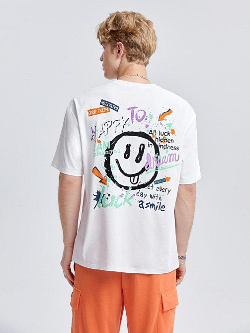 Футболка мужская с принтом  48 Белая 2664092926 Днепр - изображение 1