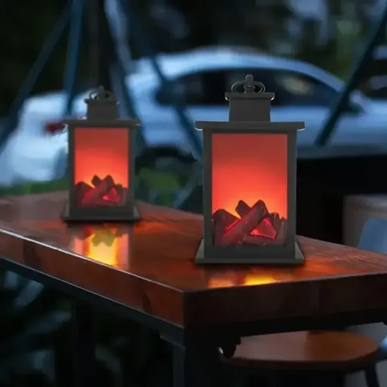 Декоративная лампа с эффектом пламени, размер 14×14×24,5 см Коломия