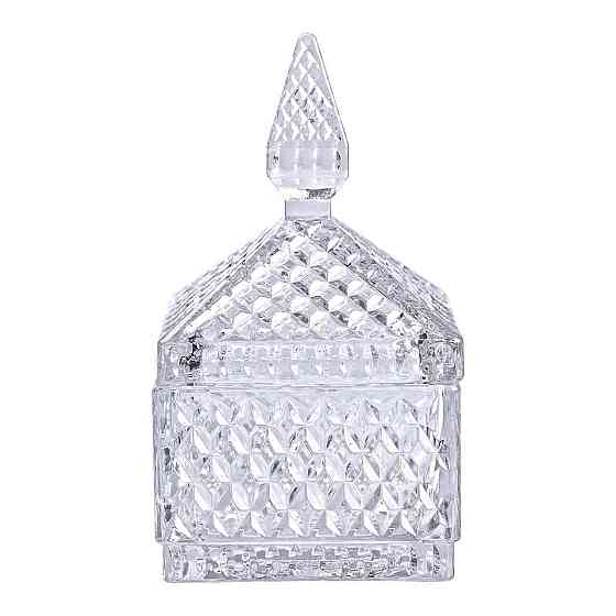 Цукерниця скляна з кришкою 8.5х8.5х15 см квадратна HP-YH-41 Київ