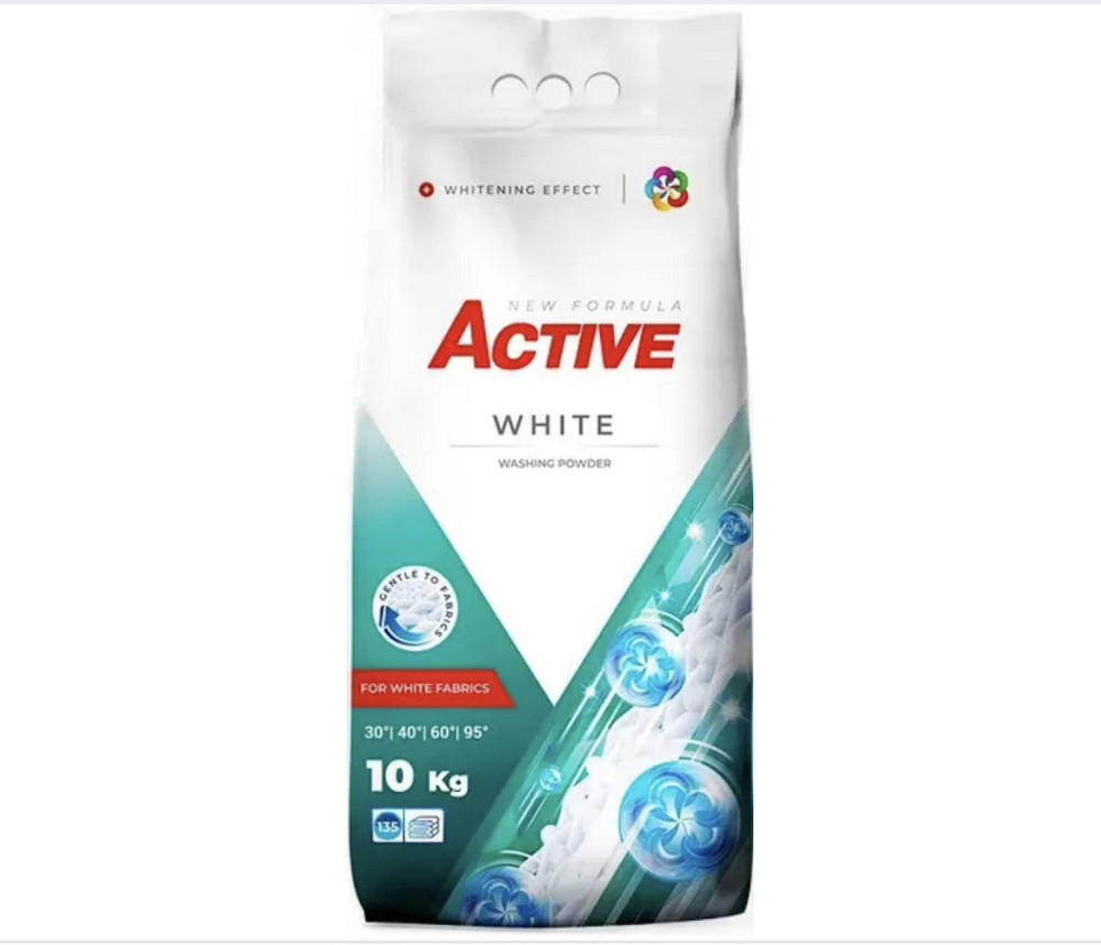 Пральний порошок Active White для світлих речей 10 кг Виноградів - фото 1