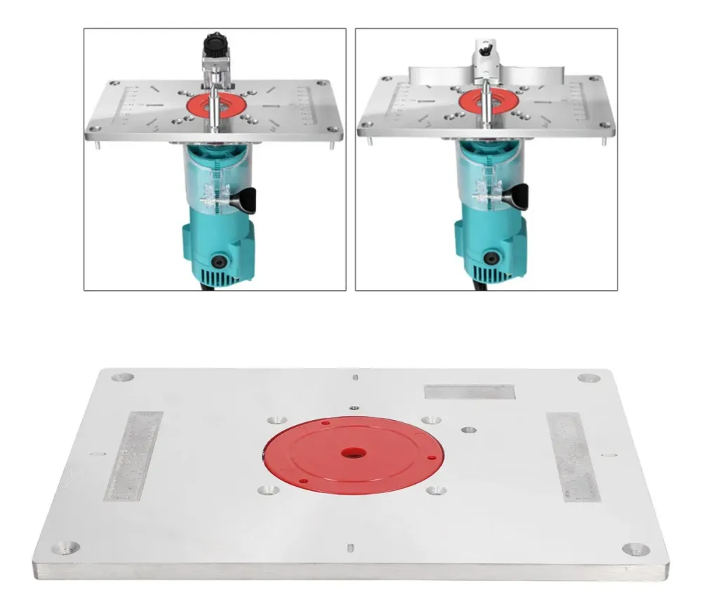 Алюминиевая пластина для фрезера 300x235x9.5 мм со сменными кольцами для фрезерного стола Киев - изображение 7