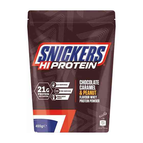 Протеїн Mars Nutrition Snickers Hi Protein Powder 455 г, Chocolate, Caramel &amp; Peanut Flavour Луцьк