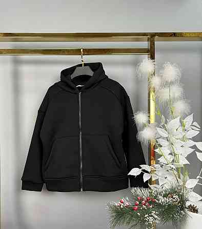 Зипка на девочку подростка 3 нитка флис на змейке черная 146,152,158,164 Николаев