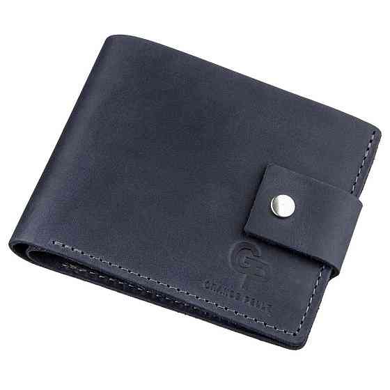 Качественное мужское портмоне в винтажном стиле GRANDE PELLE 11231 Синее Киев