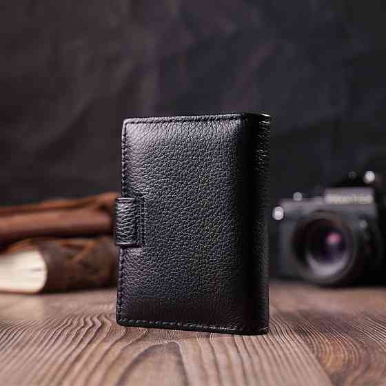 Надійна візитниця з натуральної шкіри ST Leather 22469 Чорний Київ