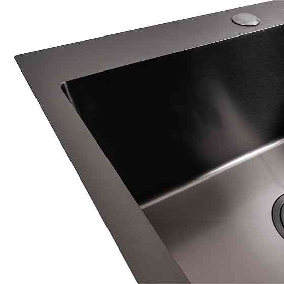 VALESO Кухонна мийка 58*43 PVD чорна Valeso Handmade (сифон круглий, 3,0/0,8) Киев