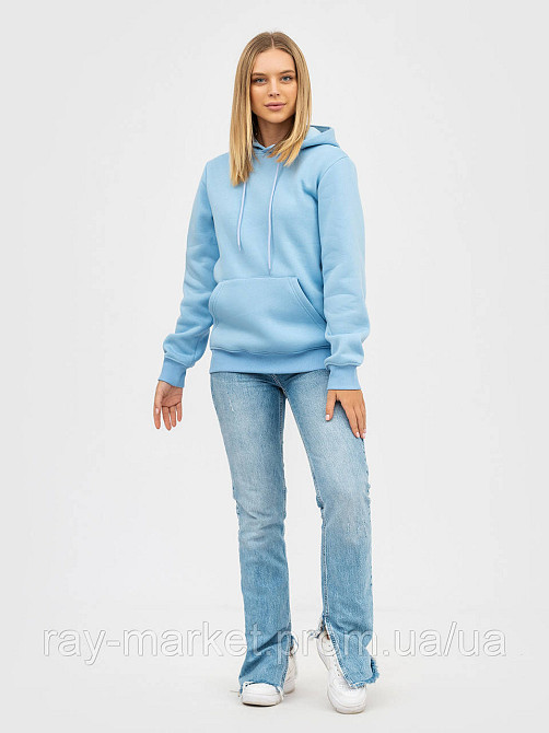 Худі жіноче базове утеплене RAY BASIC блакитне (U0401W-Sky Blue) Київ - фото 2