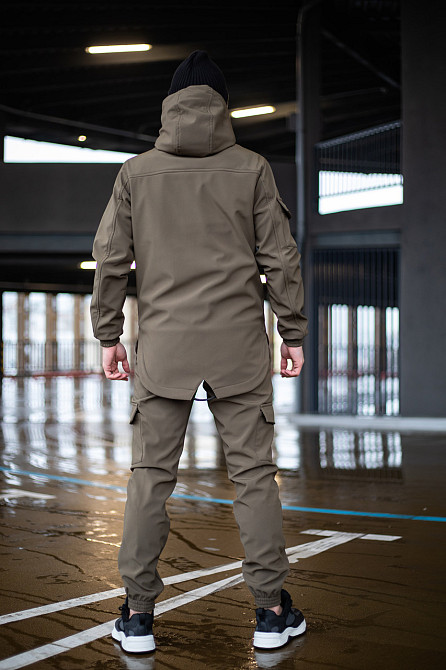 Чоловічий тактичний костюм Softshell Intruder хакі, куртка з капюшоном і штани з кишенями софтшел S Одеса - фото 4