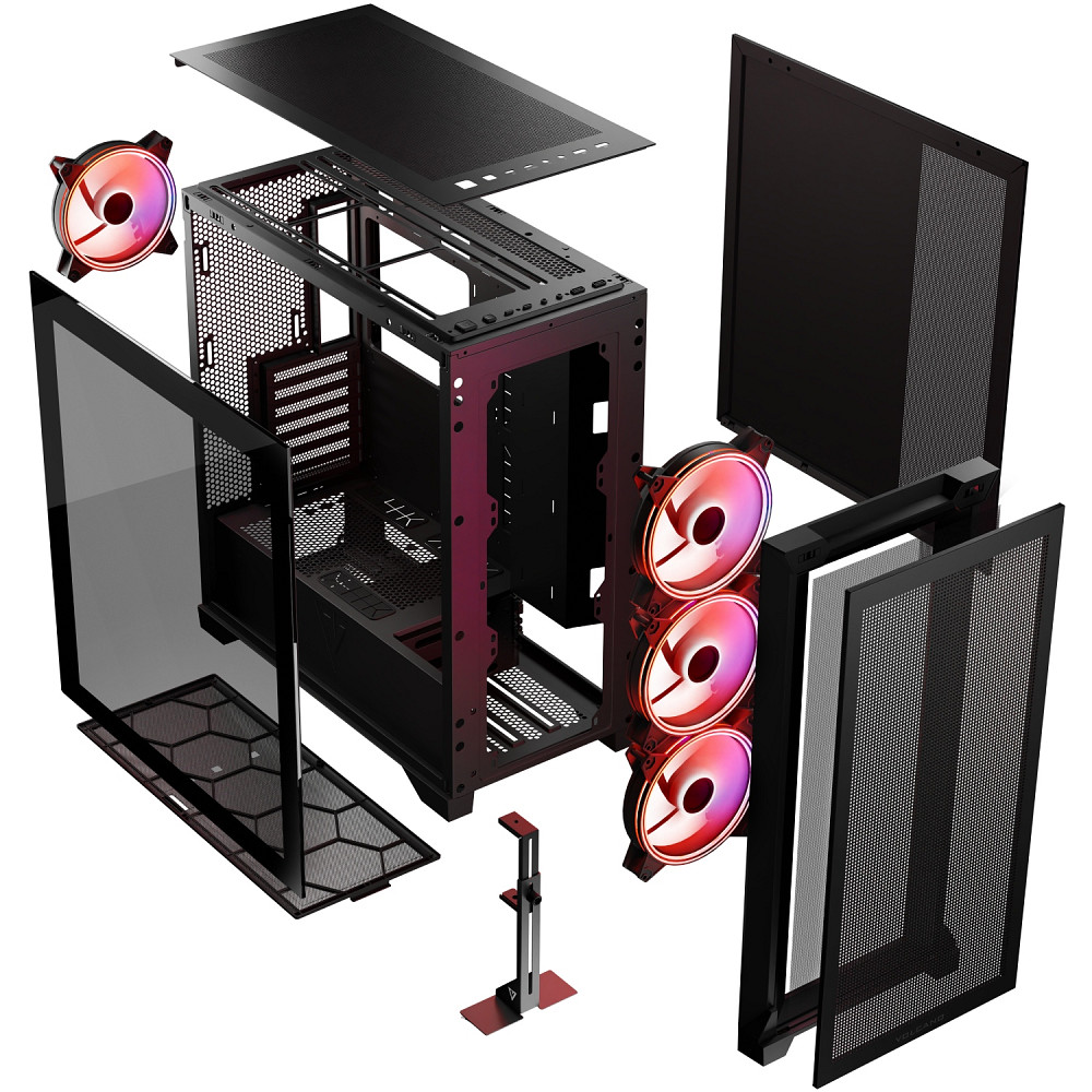 Корпус Modecom VOLCANO EXPANSE S ARGB 4x140mm fans MIDI USB 3.0x2+TYPE-C BLACK без БЖ ATX Вінниця - фото 14