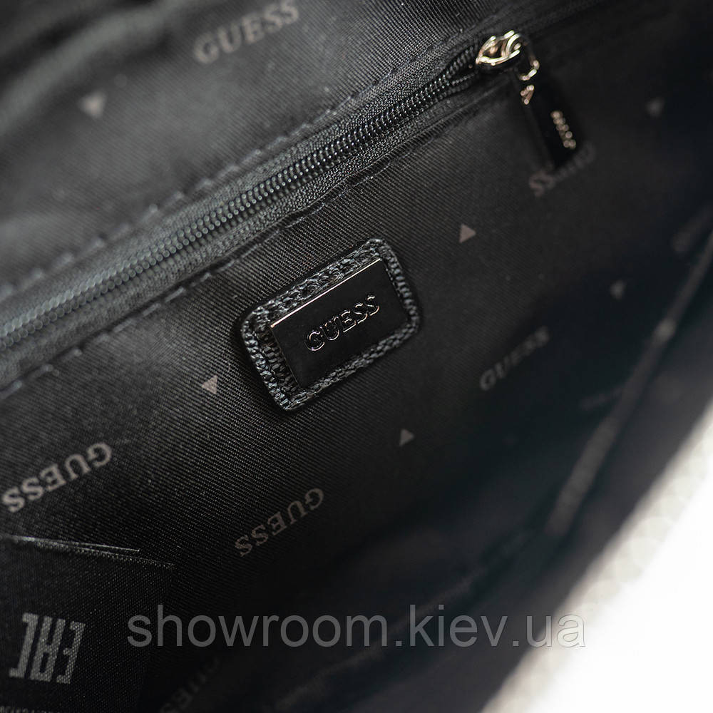 Чоловіча брендова сумка бананка на пояс та на груди (слінг) Guess (7518-1) сіра Київ - фото 2