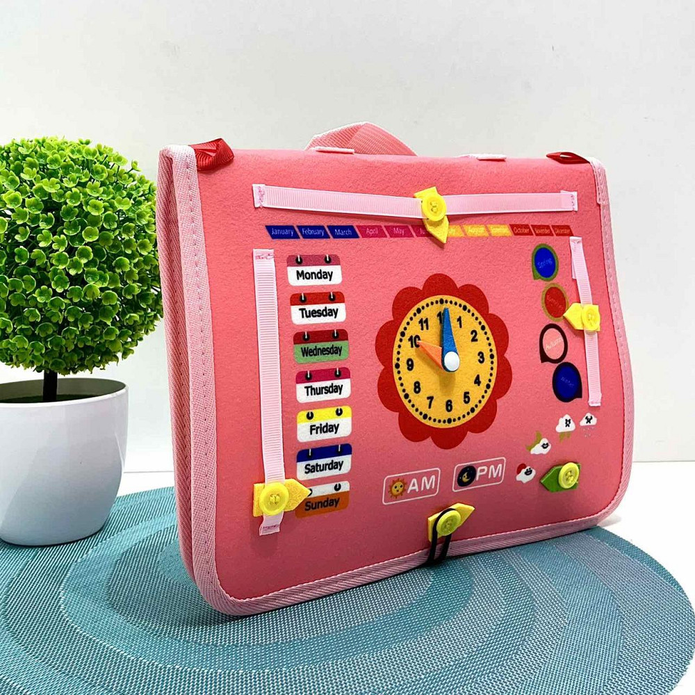 Сумочка розвиваюча тканинна з навчальними елементами Рожева (C60521) Чернігів - фото 1