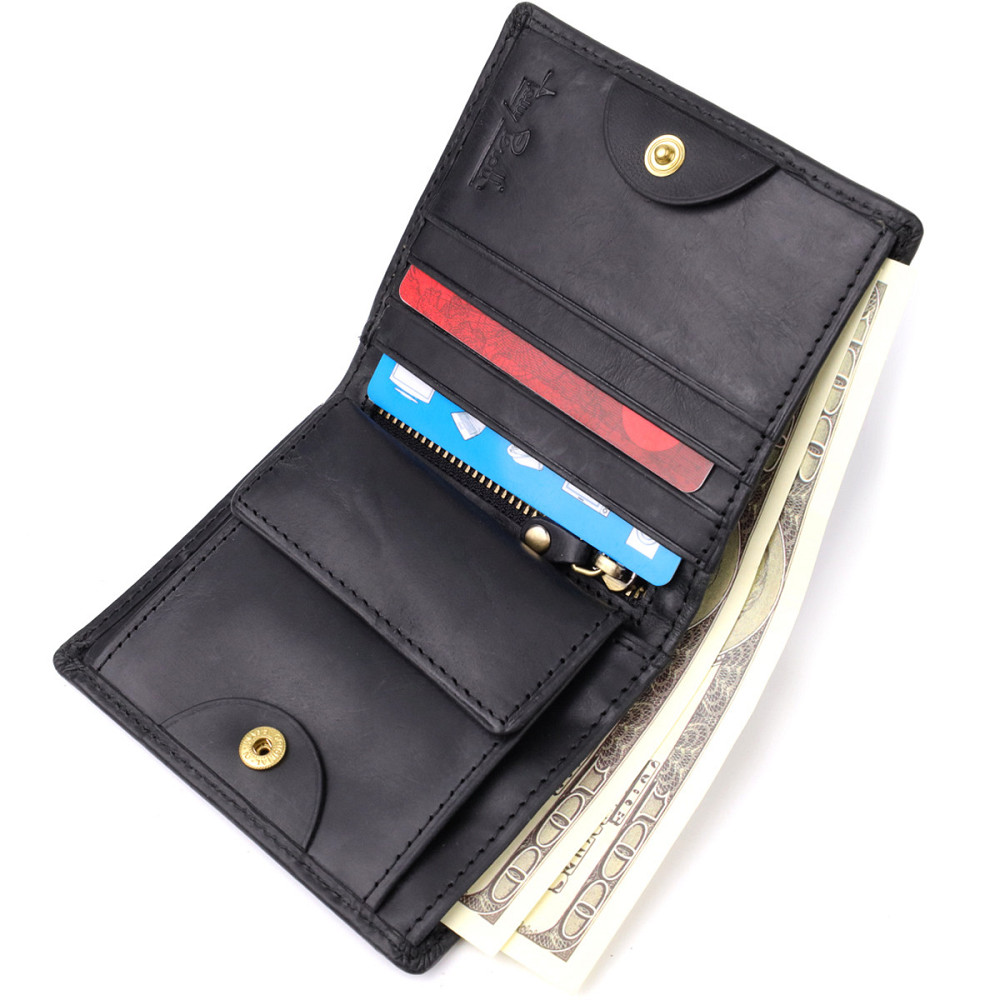 Мужской вертикальный кошелек из матовой натуральной кожи Tony Perotti 20832_1 (1165 nero) Черный Киев - изображение 7