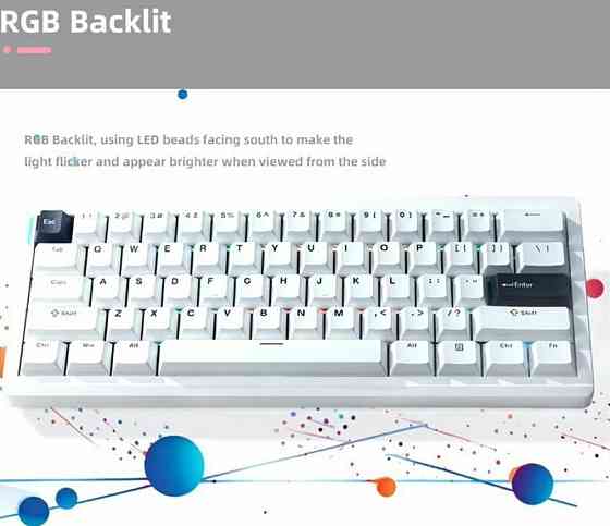 60% Бездротова механічна акумуляторна ігрова  основа GMK61, GMK67 Київ