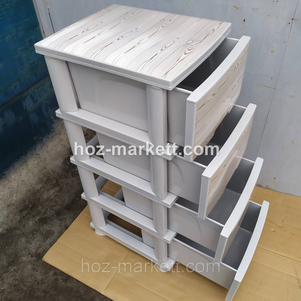 Комод пластиковий на 4 ящики беж "Дерево" Алеана Харків - фото 6