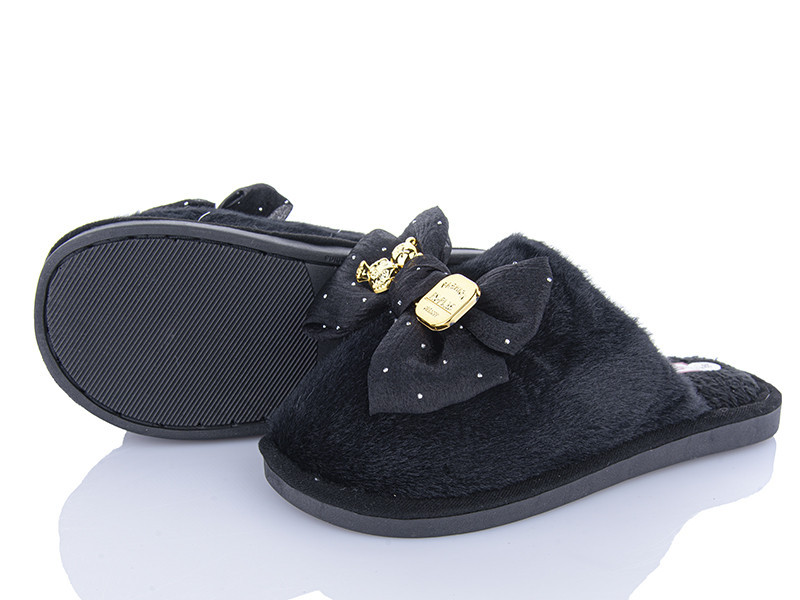 Тапочки закрытые домашние женские теплые с бантом Черный, 38 Одесса - изображение 6