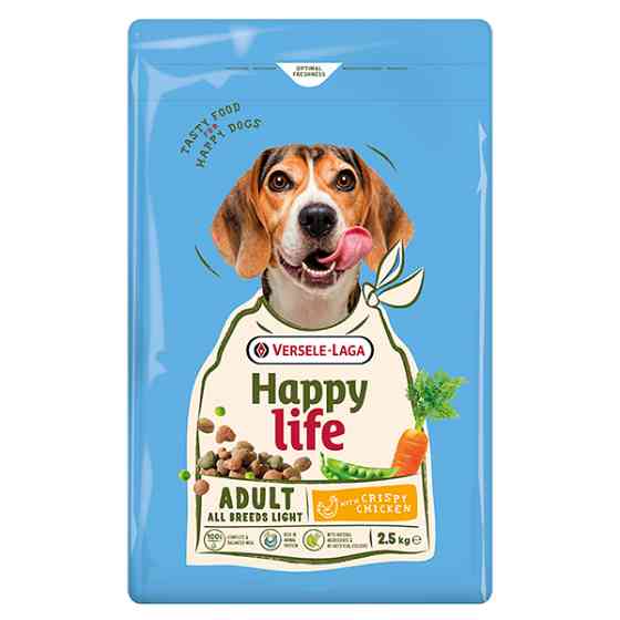 Happy Life Adult Light with Chicken ХЕППИ ЛАЙФ КОНТРОЛЬ ВЕСА низкокалорийный сухой премиум корм для собак всех пород Киев