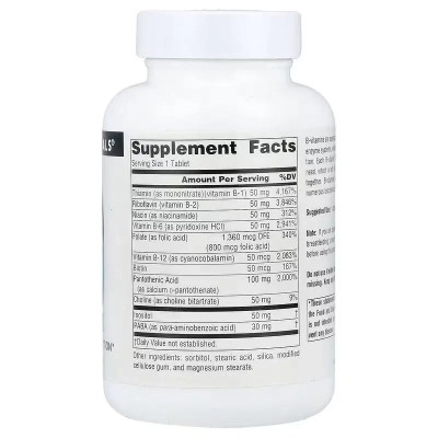 Вітамінно-мінеральний комплекс Source Naturals Комплекс вітамінів B, 50 мг, B-50 Complex, 100 таблеток (SNS-00421) Вінниця - фото 2
