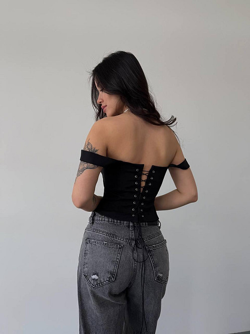 Жіночий романтичний стильний корсет з подвійним матеріалом костюмка Lux Одеса - фото 10