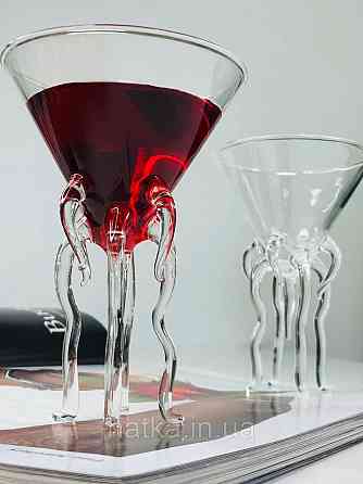 Келих для коктейлю маргарити "богема" 120 мл на ніжках скло прозоре Київ