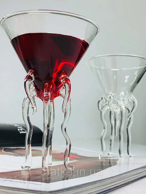 Келих для коктейлю маргарити "богема" 120 мл на ніжках скло прозоре Київ - фото 3