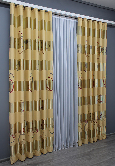 Комплект готовых штор VR-Textil Софт № 366ш 150х270 см 2 шт. Бежевый (33-0331) Киев - изображение 5