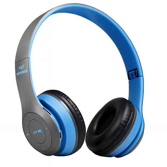 Бездротові Bluetooth-навушники з мікрофоном і Mp3 плеєром, P47, Синій/Стереогарнітура/Накладні навушники блютуз Київ