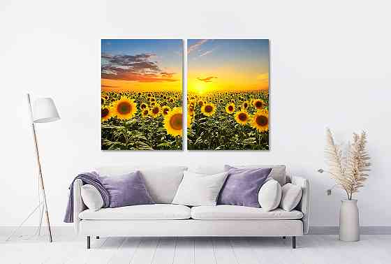Модульна картина в вітальню/ спальню Соняшник TLV-2_073 120х170 см Київ