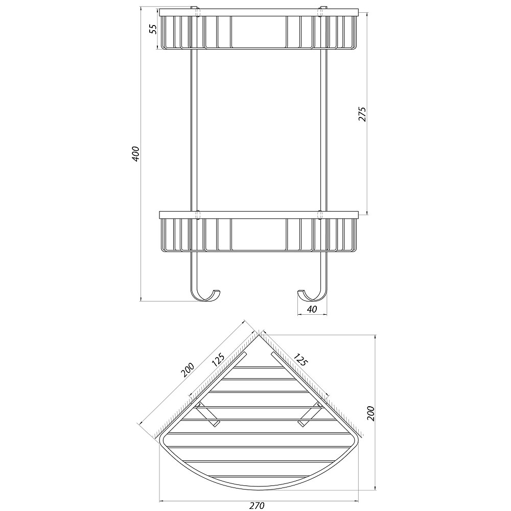Поличка подвійна кутова TOPAZ 4124 Тернополь - изображение 3