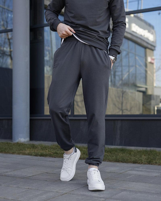 Чоловічі штани джогери з кишенями темно-сірі Pobedov 95 Київ - фото 6