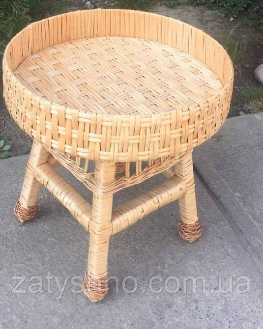 Столик плетений журнальний з високим бортиком Київ - фото 4