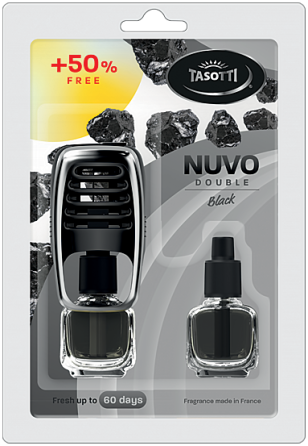 Ароматизатор для авто на обдув "Nuvo" Black (Чорний) з запаскою 8+8мл Tasotti Київ