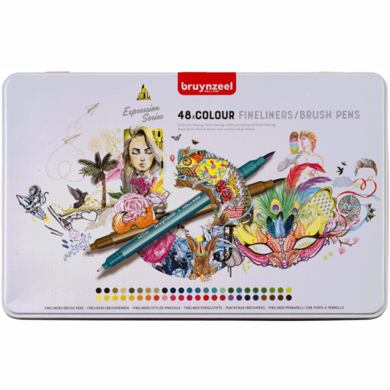 Набор линеров-кистлов BRUSHPEN двусторонних 48кол Bruynzeel Киев