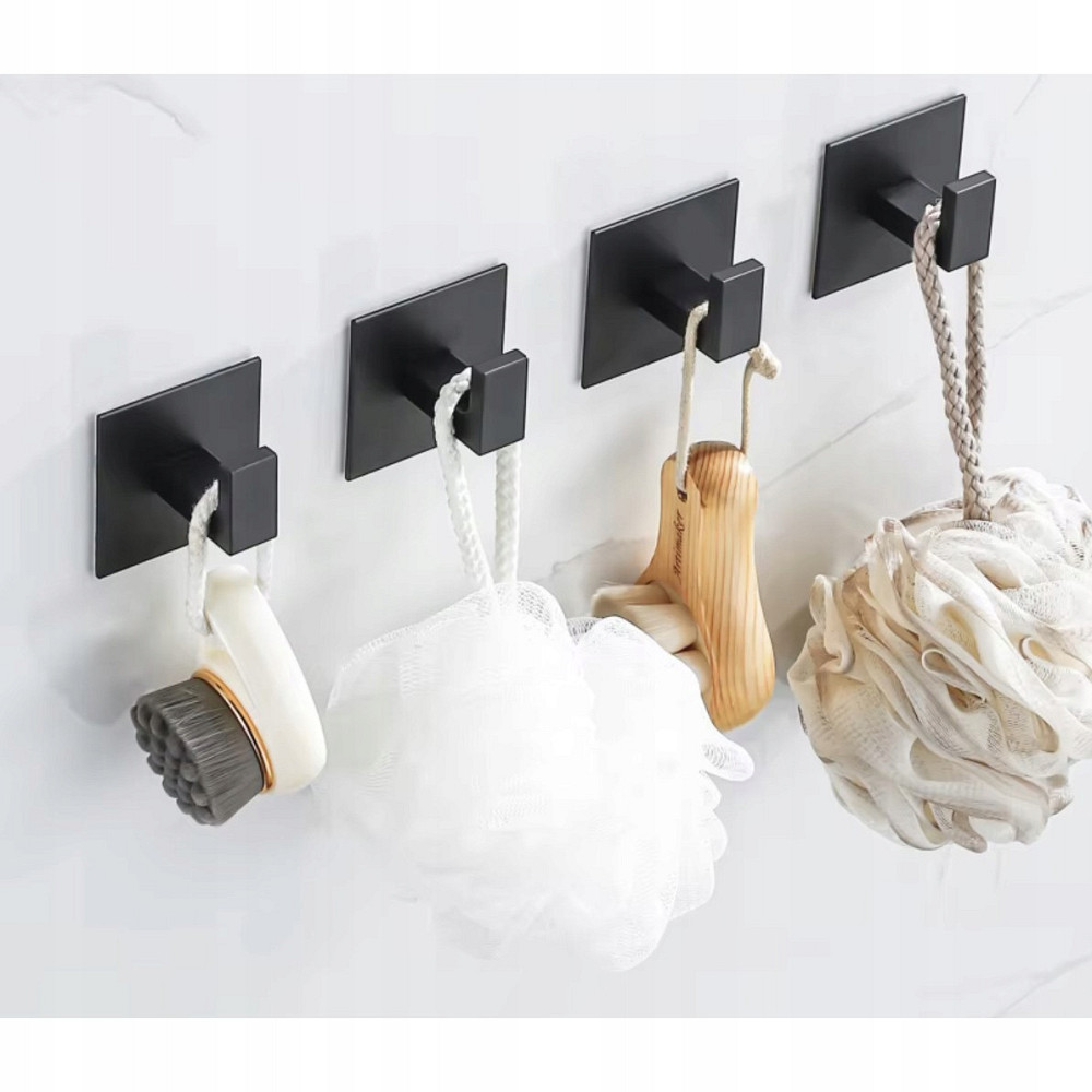 Набор настенных крючков 4 шт клейких для полотенец стиль лофт Ruhhy (24649) Black Нововолынск - изображение 10