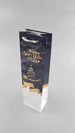 Пакет новогодний  бумажный под  бутылки-009 (12 шт) Харьков