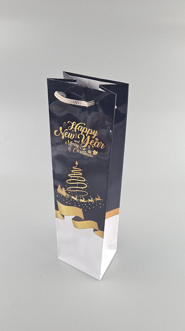 Пакет новогодний  бумажный под  бутылки-009 (12 шт) Харьков - изображение 1