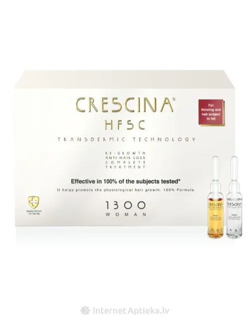 Средство для роста и против выпадения волос для женщин HFSC Transdermic Complete Treatment 1300 Crescina,10+10 Днепр - изображение 1