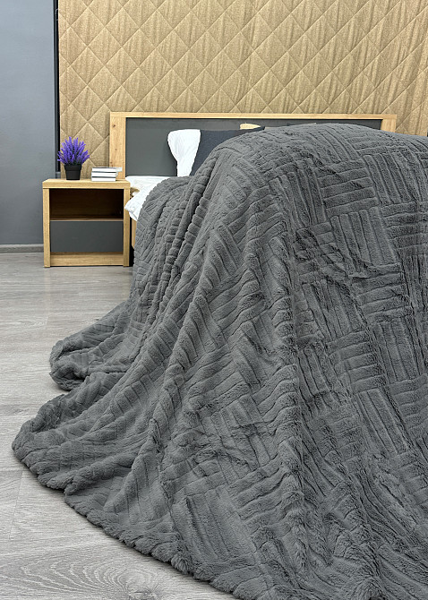 Плед-покрывало Премиум 220х240 см (+-5см) Серый (87-225) Киев - изображение 7